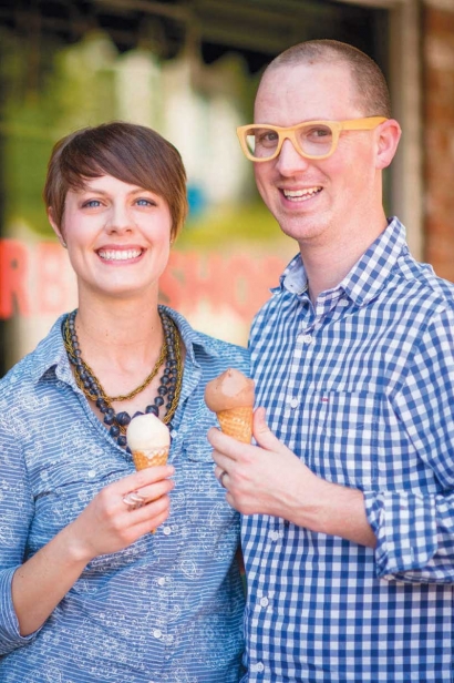 Meghan and Matt Feyerabend with ice cream cones