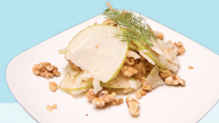 Shaved Fennel & Apple Salad with Toasted Walnuts, Manchego Cheese, & Sherry Vinaigrette
